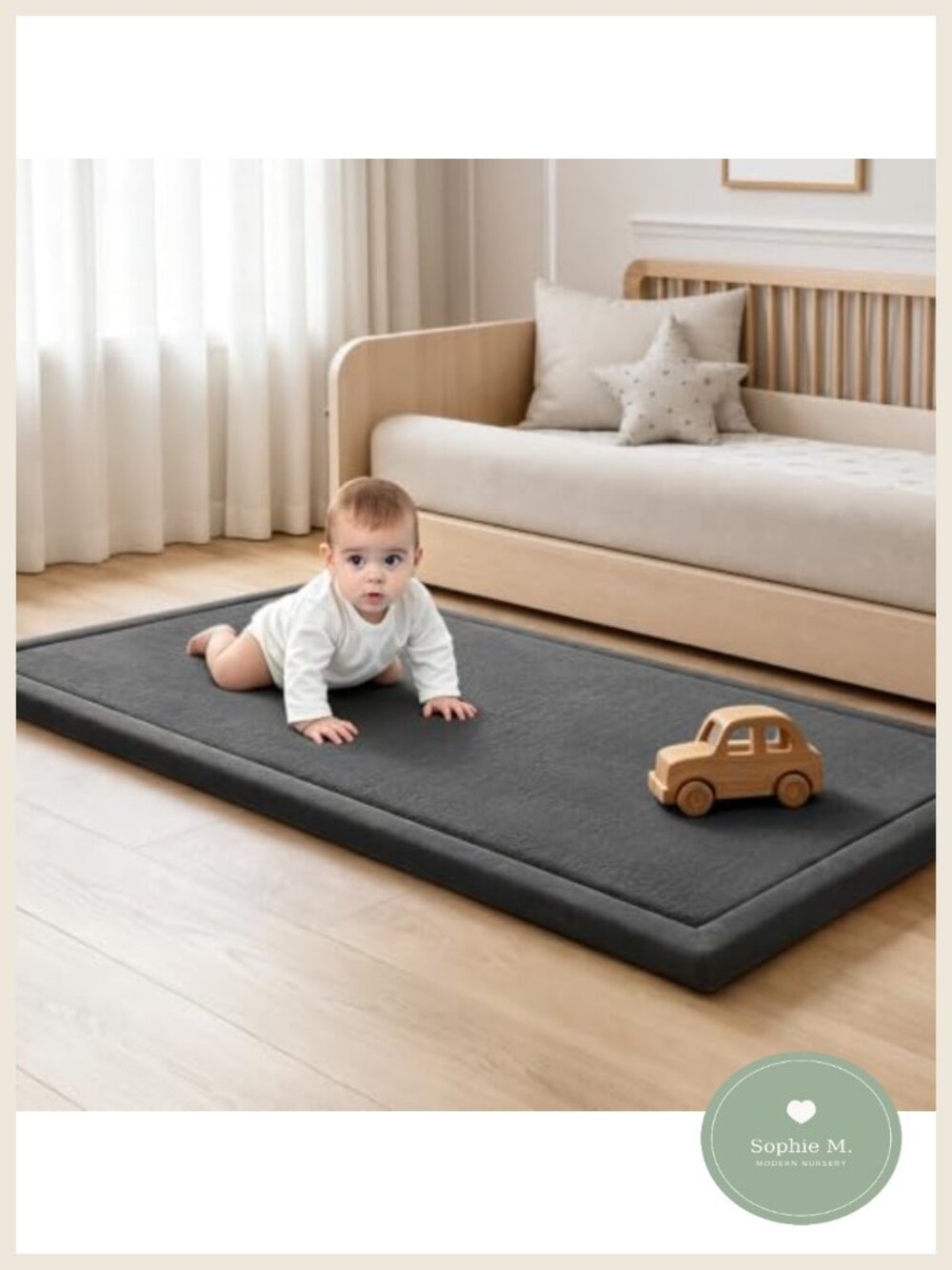 Ultra Soft 1.3" Thick Foam Baby Play Mat 71x28 Non-Slip Tummy Time